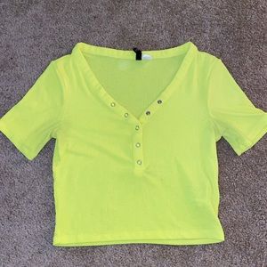 HM NEON YELLOW CROP TOP